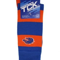 TCK Boise State Broncos Socks Game Day Striped Crew Socks All Schools