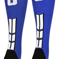 MadSportsStuff Baseball Socks Royal Player ID Custom Number Over The Calf Socks For Softball Baseball Football Boys And Girls