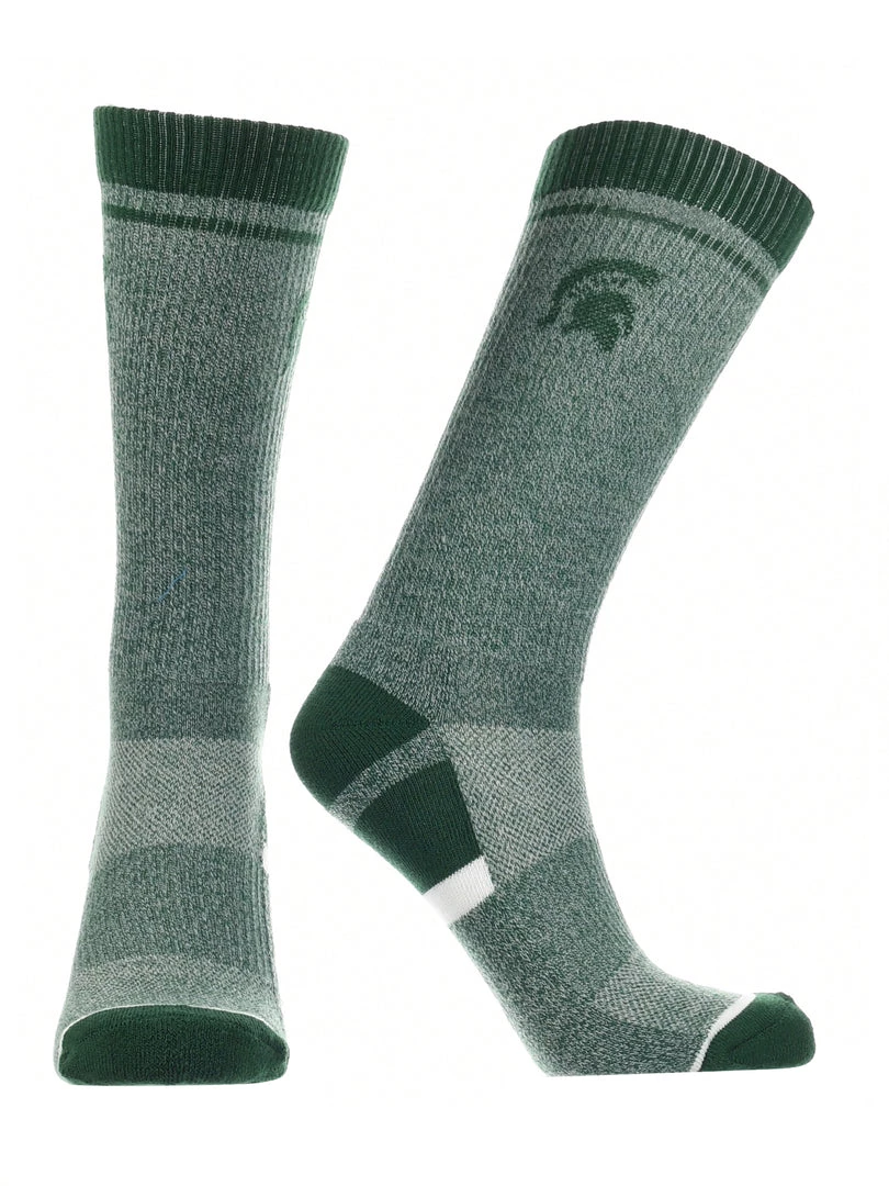 TCK All Schools Michigan State Spartans Socks Victory Parade Crew Length 4 TCK All Schools Michigan State Spartans Socks Victory Parade Crew Length
