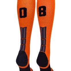 MadSportsStuff Orange And Black Player ID Custom Number Over The Calf Socks For Softball Baseball Football Boys And Girls 176 MadSportsStuff Orange And Black Player ID Custom Number Over The Calf Socks For Softball Baseball Football Boys And Girls