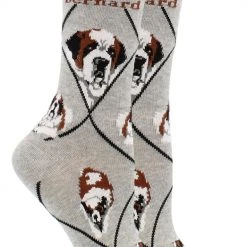 WHD Saint Bernard Socks For Women Gift For Dog Lovers Crazy Socks - Crew