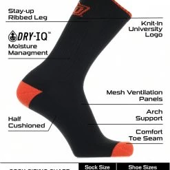 TCK Oklahoma State Cowboys Socks Campus Legend Crew Length All Schools