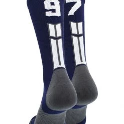 MadSportsStuff Navy Player ID Custom Number Crew Socks For Basketball Lacrosse Volleyball Boys And Girls