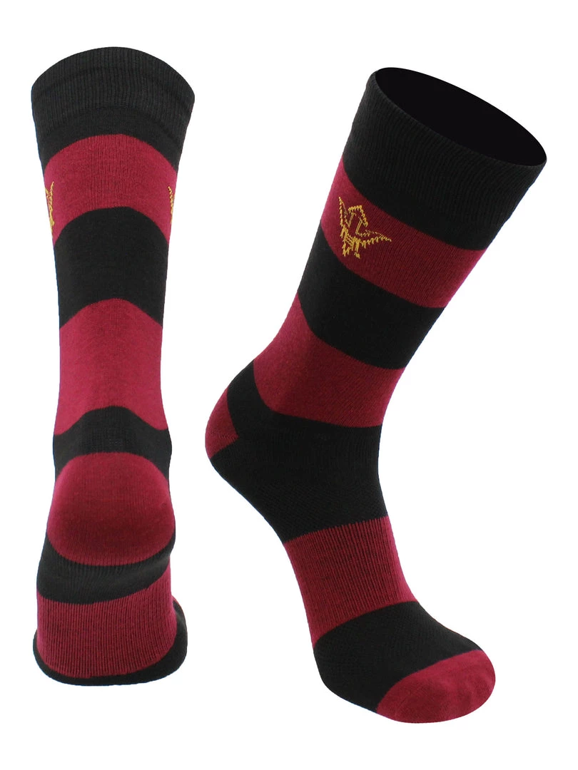 TCK ASU Sun Devils Socks Game Day Striped Crew Socks All Schools 2 TCK ASU Sun Devils Socks Game Day Striped Crew Socks All Schools