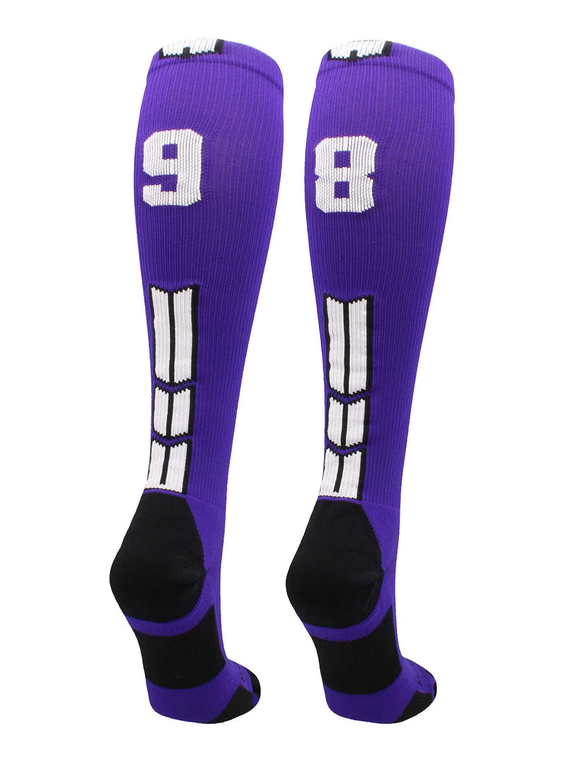 MadSportsStuff Purple Player ID Custom Number Over The Calf Socks For Softball Baseball Football Boys And Girls Softball Socks 93 MadSportsStuff Purple Player ID Custom Number Over The Calf Socks For Softball Baseball Football Boys And Girls Softball Socks