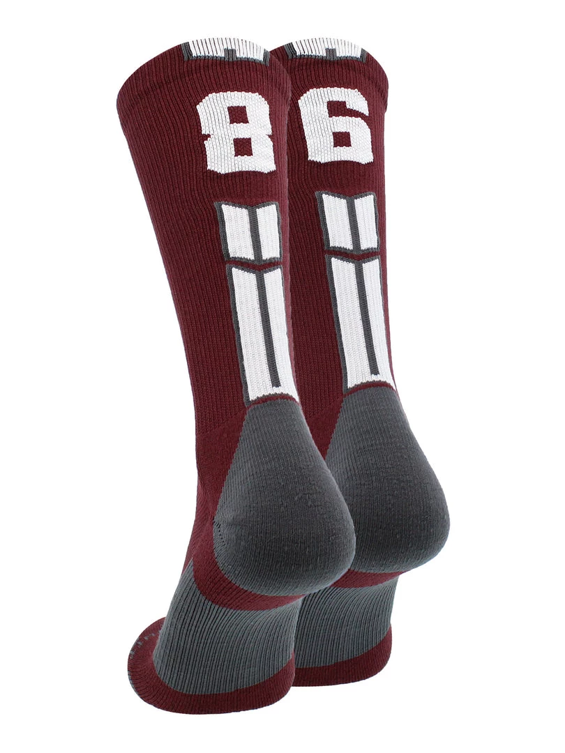 MadSportsStuff Maroon Player ID Custom Number Crew Socks For Basketball Lacrosse Volleyball Boys And Girls Volleyball Socks 43 MadSportsStuff Maroon Player ID Custom Number Crew Socks For Basketball Lacrosse Volleyball Boys And Girls Volleyball Socks