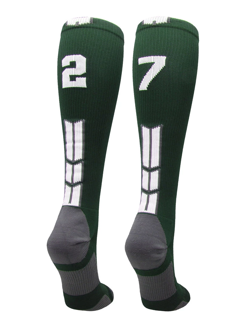 MadSportsStuff Dark Green Player ID Custom Number Over The Calf Socks For Softball Baseball Football Boys And Girls Softball Socks 103 MadSportsStuff Dark Green Player ID Custom Number Over The Calf Socks For Softball Baseball Football Boys And Girls Softball Socks