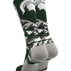 TCK Michigan State Spartans Socks Woodland Camo Crew All Schools