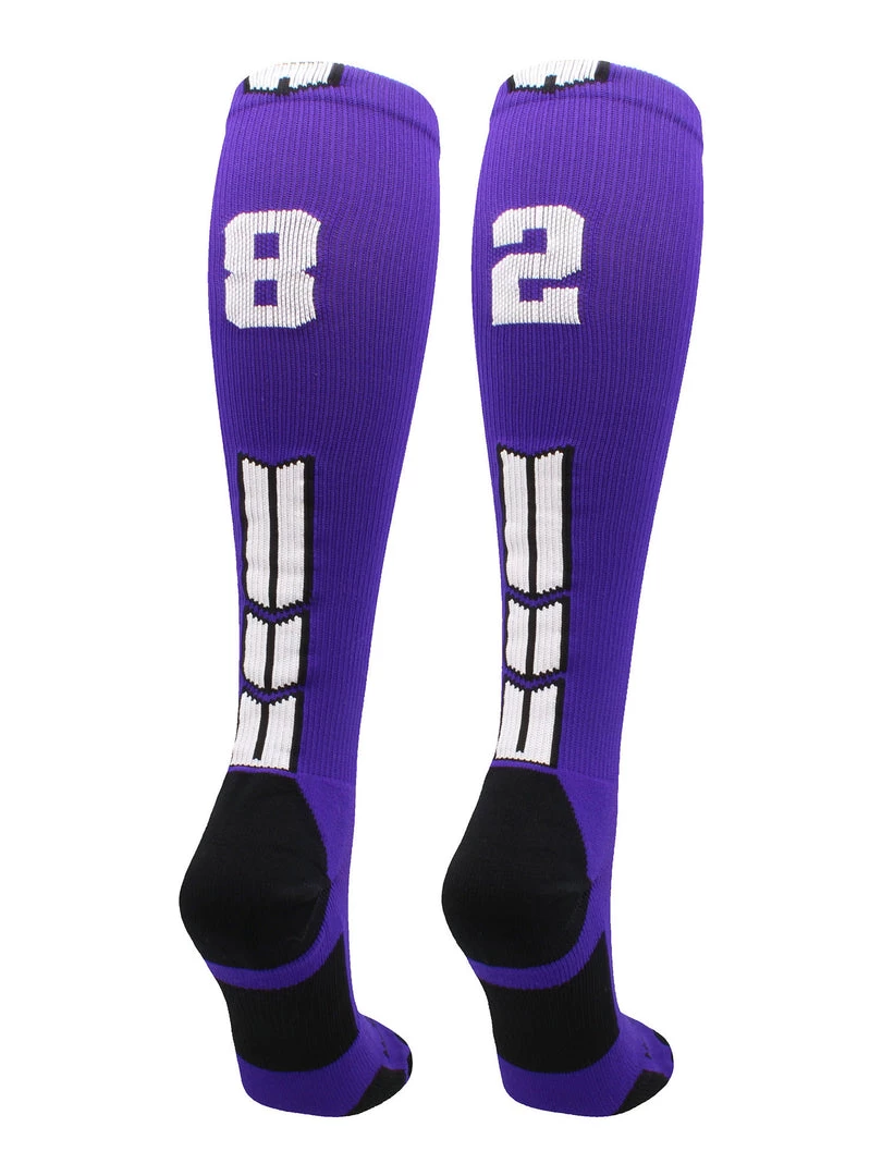 MadSportsStuff Purple Player ID Custom Number Over The Calf Socks For Softball Baseball Football Boys And Girls 48 MadSportsStuff Purple Player ID Custom Number Over The Calf Socks For Softball Baseball Football Boys And Girls