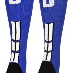 MadSportsStuff Baseball Socks Royal Player ID Custom Number Over The Calf Socks For Softball Baseball Football Boys And Girls
