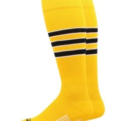 MadSportsStuff Dugout 3 Stripe Baseball Socks Over The Calf Length (Multiple Colors)