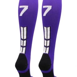 MadSportsStuff Purple Player ID Custom Number Over The Calf Socks For Softball Baseball Football Boys And Girls 158 MadSportsStuff Purple Player ID Custom Number Over The Calf Socks For Softball Baseball Football Boys And Girls