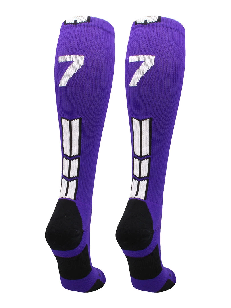 MadSportsStuff Purple Player ID Custom Number Over The Calf Socks For Softball Baseball Football Boys And Girls 53 MadSportsStuff Purple Player ID Custom Number Over The Calf Socks For Softball Baseball Football Boys And Girls