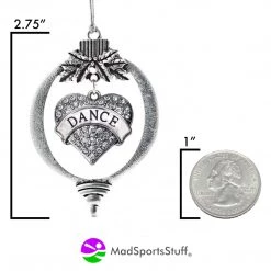 MadSportsStuff Christmas Ornament For Dancer With Crystal Dance Heart Charm Ornaments