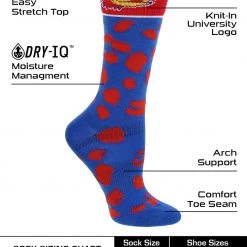 TCK KU Kansas Jayhawks Socks Womens Savage Crew Socks