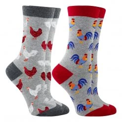 WHD Chicken Socks With Hens And Roosters For Women - Chicken Lovers Gift - 2-Pack Crazy Socks - Crew 9 WHD Chicken Socks With Hens And Roosters For Women - Chicken Lovers Gift - 2-Pack Crazy Socks - Crew