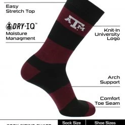 TCK Texas A&M Aggies Socks Game Day Striped Crew Socks
