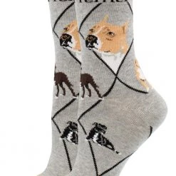 WHD American Pit Bull Terrier Socks For Women Gift For Dog Lovers Crazy Socks - Crew