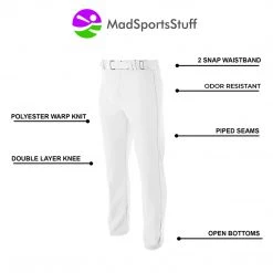 MadSportsStuff Mens Baseball Pants Open Bottom Adult Pro Line