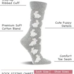 WHD Bunny Socks For Women With Fuzzy Bunnies - Rabbit Lovers Easter Gift - 2-Pack Crazy Socks - Crew 6 WHD Bunny Socks For Women With Fuzzy Bunnies - Rabbit Lovers Easter Gift - 2-Pack Crazy Socks - Crew
