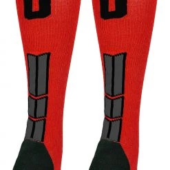 MadSportsStuff Red And Black Player ID Custom Number Over The Calf Socks For Softball Baseball Football Boys And Girls Baseball Socks 112 MadSportsStuff Red And Black Player ID Custom Number Over The Calf Socks For Softball Baseball Football Boys And Girls Baseball Socks