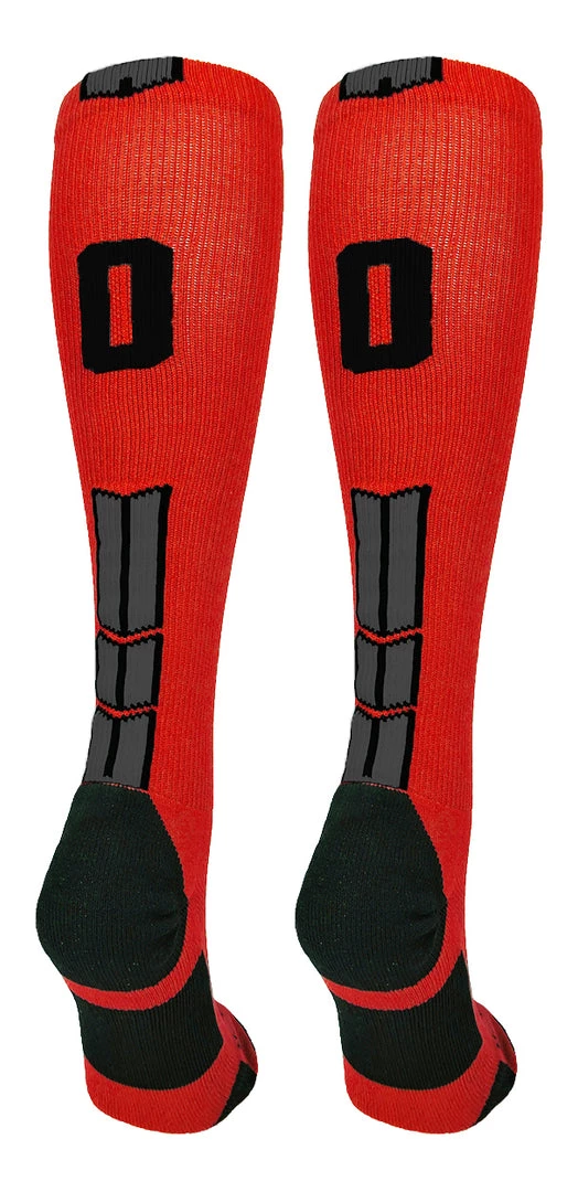MadSportsStuff Red And Black Player ID Custom Number Over The Calf Socks For Softball Baseball Football Boys And Girls Baseball Socks 7 MadSportsStuff Red And Black Player ID Custom Number Over The Calf Socks For Softball Baseball Football Boys And Girls Baseball Socks