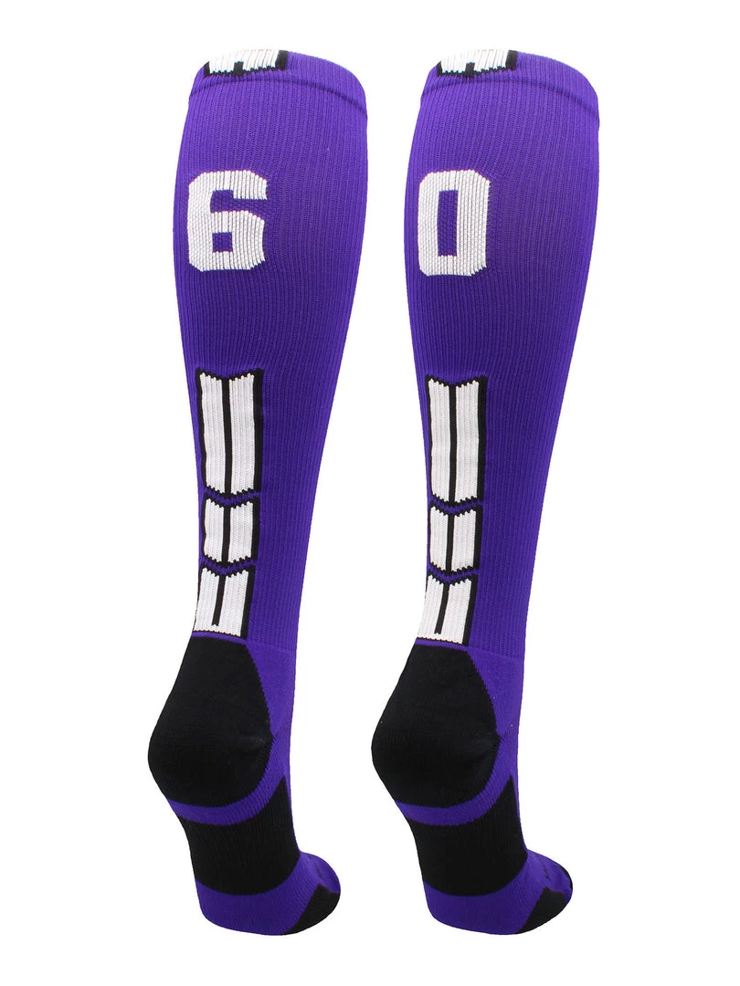 MadSportsStuff Purple Player ID Custom Number Over The Calf Socks For Softball Baseball Football Boys And Girls 20 MadSportsStuff Purple Player ID Custom Number Over The Calf Socks For Softball Baseball Football Boys And Girls