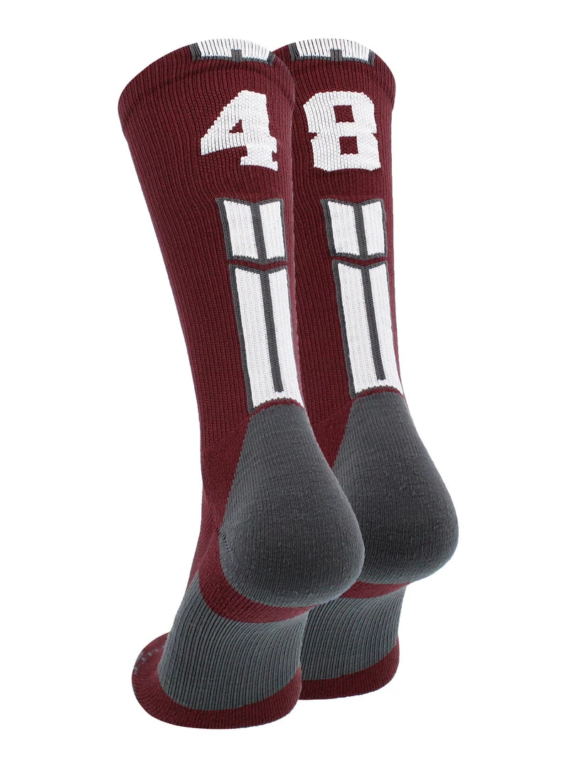 MadSportsStuff Maroon Player ID Custom Number Crew Socks For Basketball Lacrosse Volleyball Boys And Girls Volleyball Socks 56 MadSportsStuff Maroon Player ID Custom Number Crew Socks For Basketball Lacrosse Volleyball Boys And Girls Volleyball Socks