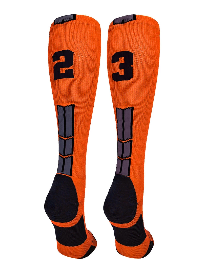 MadSportsStuff Softball Socks Orange And Black Player ID Custom Number Over The Calf Socks For Softball Baseball Football Boys And Girls 80 MadSportsStuff Softball Socks Orange And Black Player ID Custom Number Over The Calf Socks For Softball Baseball Football Boys And Girls
