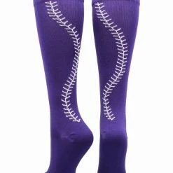 MadSportsStuff Softball Socks With Stitches - For Girls Or Women - Knee High Length
