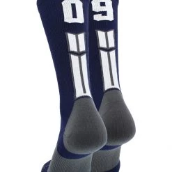 MadSportsStuff Navy Player ID Custom Number Crew Socks For Basketball Lacrosse Volleyball Boys And Girls