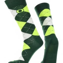 TCK All Schools Oregon Ducks Argyle Dress Socks NCAA Fanwear Crew Length