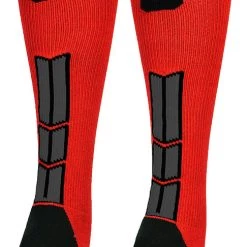 MadSportsStuff Red And Black Player ID Custom Number Over The Calf Socks For Softball Baseball Football Boys And Girls Baseball Socks 117 MadSportsStuff Red And Black Player ID Custom Number Over The Calf Socks For Softball Baseball Football Boys And Girls Baseball Socks