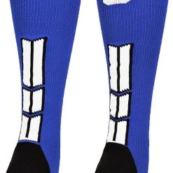 MadSportsStuff Baseball Socks Royal Player ID Custom Number Over The Calf Socks For Softball Baseball Football Boys And Girls