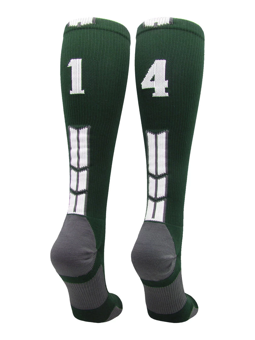 MadSportsStuff Dark Green Player ID Custom Number Over The Calf Socks For Softball Baseball Football Boys And Girls Softball Socks 65 MadSportsStuff Dark Green Player ID Custom Number Over The Calf Socks For Softball Baseball Football Boys And Girls Softball Socks