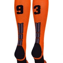 MadSportsStuff Softball Socks Orange And Black Player ID Custom Number Over The Calf Socks For Softball Baseball Football Boys And Girls 142 MadSportsStuff Softball Socks Orange And Black Player ID Custom Number Over The Calf Socks For Softball Baseball Football Boys And Girls