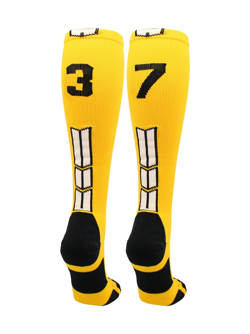 MadSportsStuff Softball Socks Gold Player ID Custom Number Over The Calf Socks For Softball Baseball Football Boys And Girls 93 MadSportsStuff Softball Socks Gold Player ID Custom Number Over The Calf Socks For Softball Baseball Football Boys And Girls
