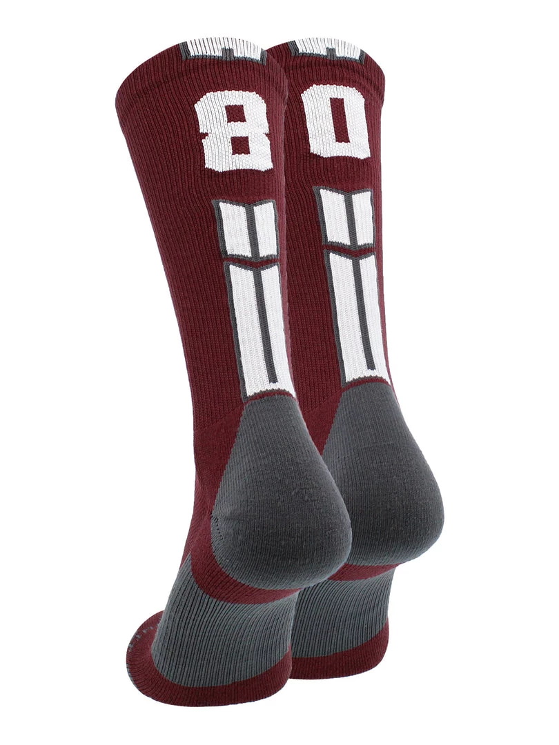 MadSportsStuff Maroon Player ID Custom Number Crew Socks For Basketball Lacrosse Volleyball Boys And Girls Volleyball Socks 49 MadSportsStuff Maroon Player ID Custom Number Crew Socks For Basketball Lacrosse Volleyball Boys And Girls Volleyball Socks