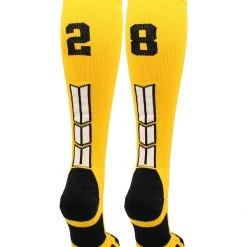 MadSportsStuff Softball Socks Gold Player ID Custom Number Over The Calf Socks For Softball Baseball Football Boys And Girls 205 MadSportsStuff Softball Socks Gold Player ID Custom Number Over The Calf Socks For Softball Baseball Football Boys And Girls