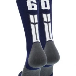 MadSportsStuff Volleyball Socks Navy Player ID Custom Number Crew Socks For Basketball Lacrosse Volleyball Boys And Girls