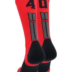 MadSportsStuff Red And Black Player ID Custom Number Crew Socks For Basketball Lacrosse Volleyball Boys And Girls 193 MadSportsStuff Red And Black Player ID Custom Number Crew Socks For Basketball Lacrosse Volleyball Boys And Girls
