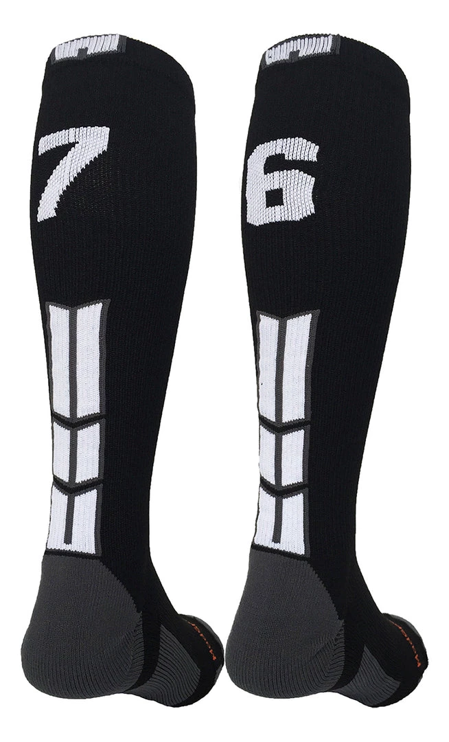 MadSportsStuff Softball Socks Black Player ID Custom Number Over The Calf Socks For Softball Baseball Football Boys And Girls 32 MadSportsStuff Softball Socks Black Player ID Custom Number Over The Calf Socks For Softball Baseball Football Boys And Girls