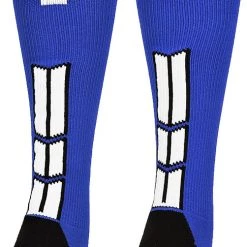 MadSportsStuff Royal Player ID Custom Number Over The Calf Socks For Softball Baseball Football Boys And Girls
