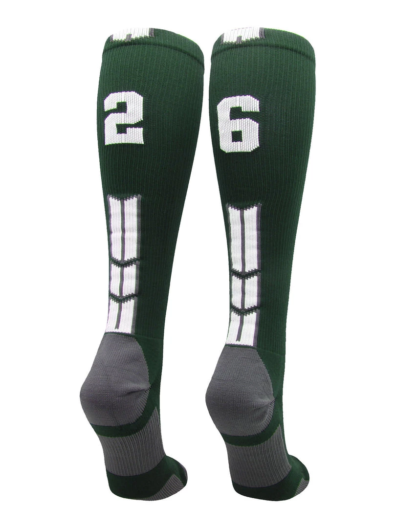 MadSportsStuff Dark Green Player ID Custom Number Over The Calf Socks For Softball Baseball Football Boys And Girls Softball Socks 104 MadSportsStuff Dark Green Player ID Custom Number Over The Calf Socks For Softball Baseball Football Boys And Girls Softball Socks