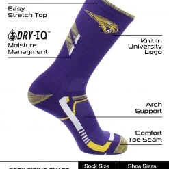 TCK Northern Iowa Panthers Socks University Of Northern Iowa Panthers Champion Crew Socks All Schools