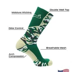 TCK Sports University Of South Florida Bulls Socks Woodland Camo Crew All Schools