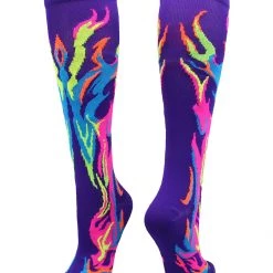 MadSportsStuff Softball Socks With Flames - For Girls Or Boys Women Or Men Baseball Socks