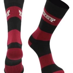 TCK All Schools Texas State Bobcats Socks Game Day Striped Crew Socks