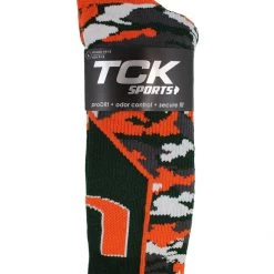 TCK Miami Hurricanes Socks Woodland Camo Crew All Schools