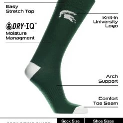 TCK Michigan State Spartans Dress Socks Dean's List Crew Length Socks